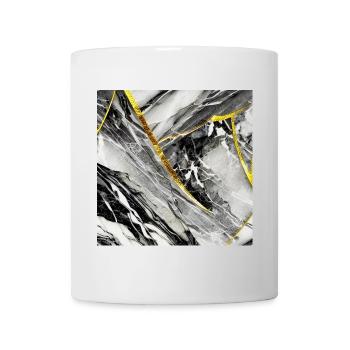 Marble Black Gold Natural Stone - Mug - white - Front