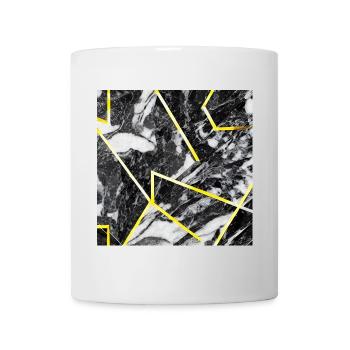 Marbre Or Noir Texture géométrique - Mug blanc - blanc - Devant