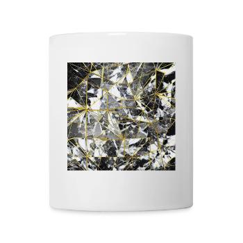 Marble Black Gold Geometric Pattern - Mug - white - Front