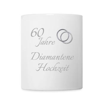 60 Jahre Diamantene Hochzeit Hochzeitstag Text - Tasse - Weiß - Vorne