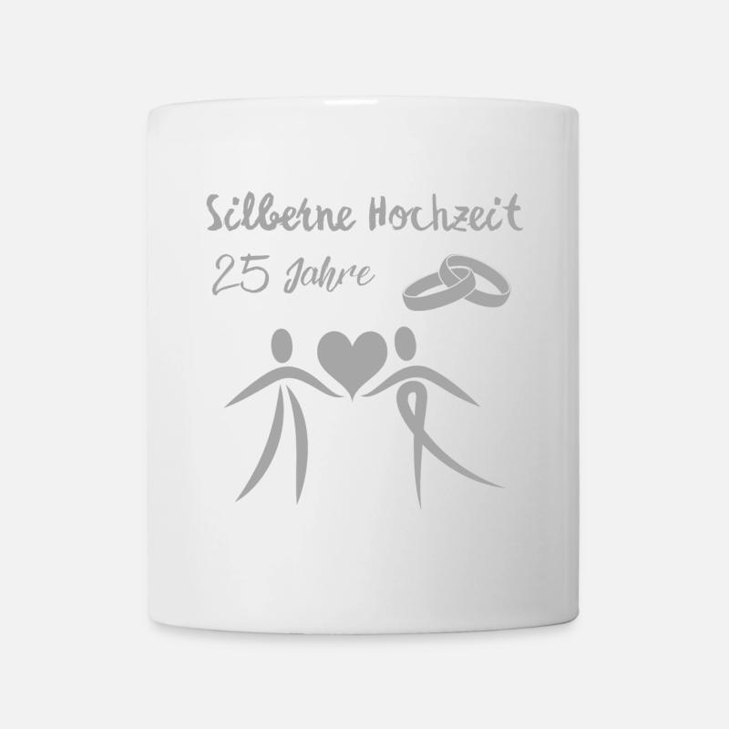 Silberne Hochzeit 25 Jahre Paar Ehepaar silber - Tasse - Weiß
