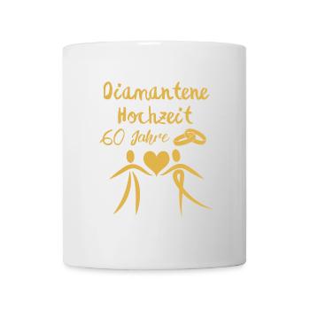 Diamantene Hochzeit 60 Jahre verheiratet Paar gold - Tasse - Weiß - Vorne