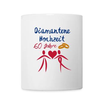 Diamantene Hochzeit 60 Jahre verheiratet Paar bunt - Tasse - Weiß - Vorne