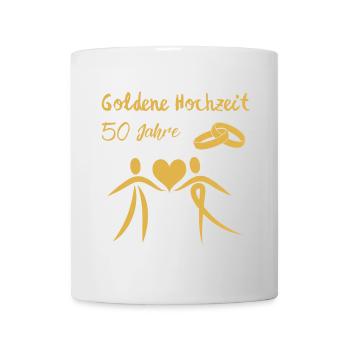 Goldene Hochzeit feiern 50 Jahre Ehepaar gold - Tasse - Weiß - Vorne