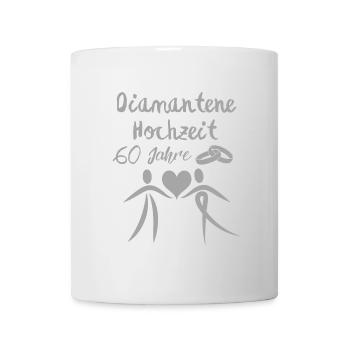 Diamantene Hochzeit 60 Jahre Paar silbern - Tasse - Weiß - Vorne