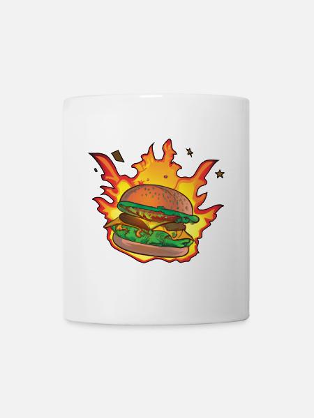 Burning Burger / Cheeseburger - Mug - white