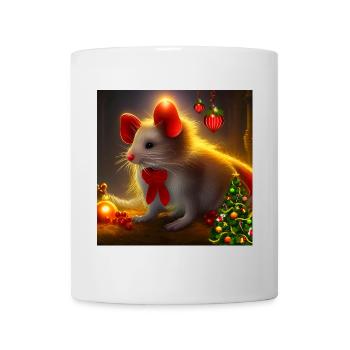 Cute little Christmas mouse - Mug - white - Front