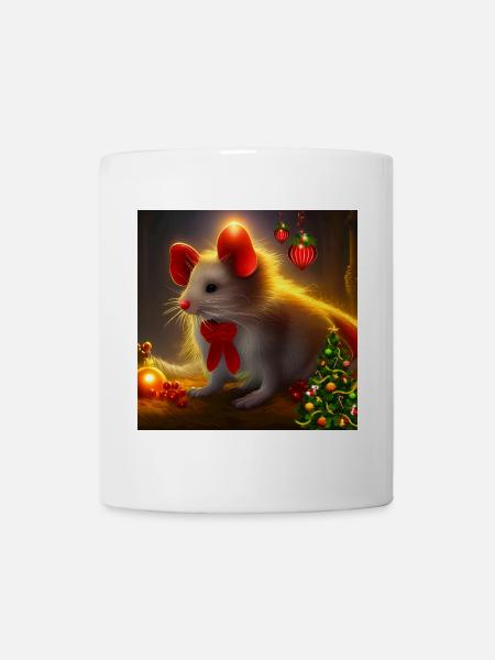 Cute little Christmas mouse - Mug - white