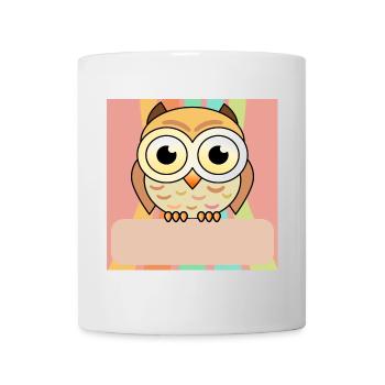 Namensschild Eule - Tasse - Weiß - Vorne
