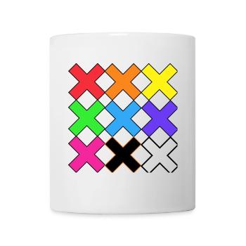 Bunte X Muster auf Schwarz Farben X - Tasse - Weiß - Vorne