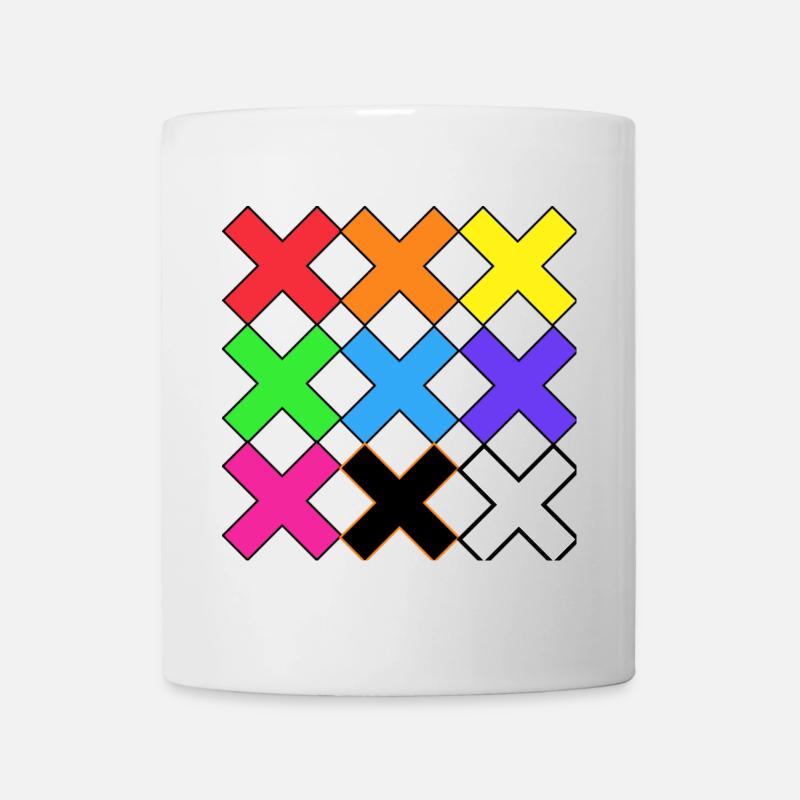 Bunte X Muster auf Schwarz Farben X - Tasse - Weiß