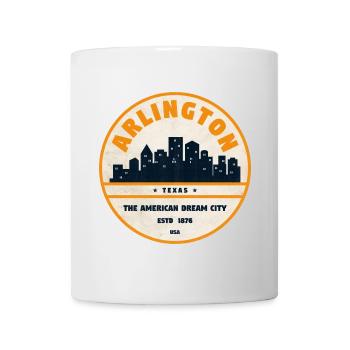 Arlington Skyline Retro Abzeichen - Tasse - Weiß - Vorne