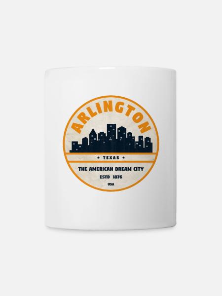 Arlington Skyline Retro Abzeichen - Tasse - Weiß