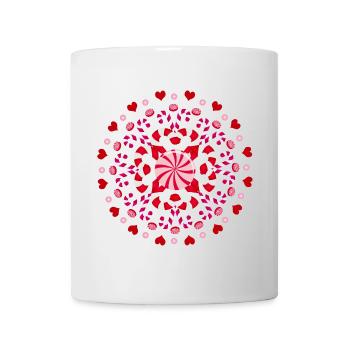 rotes Zuckerstangen Ornament für Weihnachten - Tasse - Weiß - Vorne