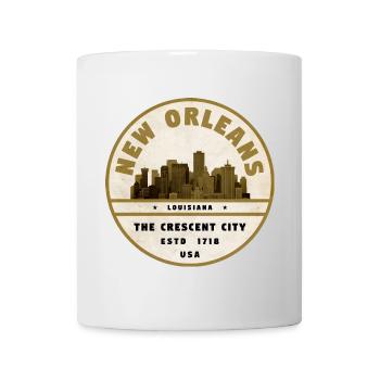New Orleans Skyline Vintage Badge - Tasse - Weiß - Vorne