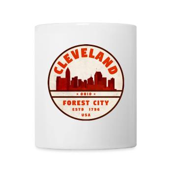 Cleveland Skyline Vintage Badge - Mug - white - Front