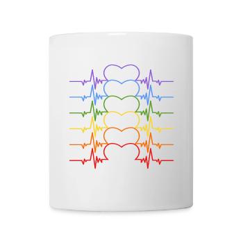 HERZSCHLAG LGBTQIA+ FREIHEIT PRIDE - Tasse - Weiß - Vorne