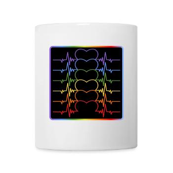 LGBTQIA-FLAGGE - HEARTBEAT PRIDE - Tasse - Weiß - Vorne