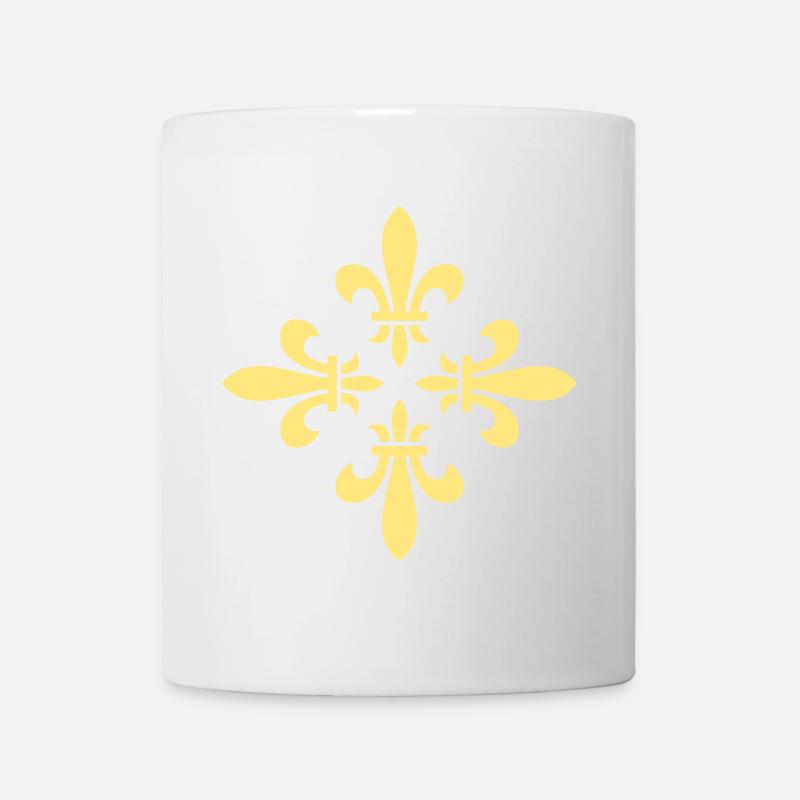 Lily Blossom Cross Pattern ORNAMENT - Vector - Mug - white