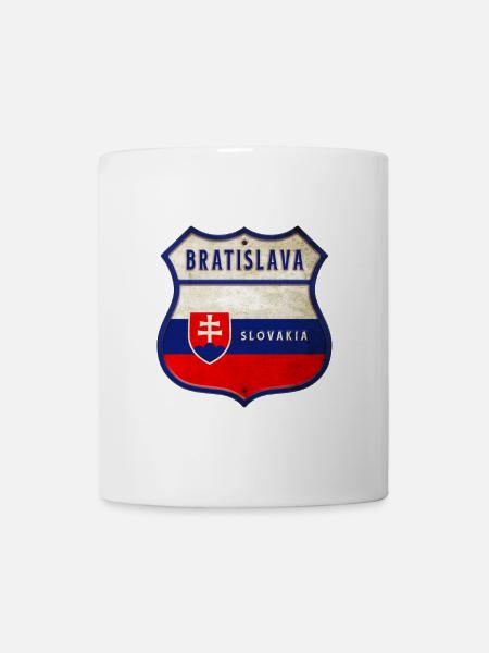 Bratislava Slowakei Wappen Flaggen Design - Tasse - Weiß