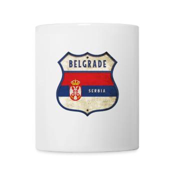 Belgrad Serbien Wappen Flaggen Design - Tasse - Weiß - Vorne