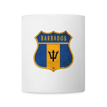 Barbados Wappen Flaggen Design - Tasse - Weiß - Vorne
