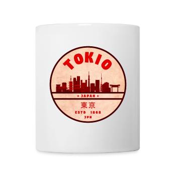 Insigne vintage Tokyo Skyline - Mug blanc - blanc - Devant