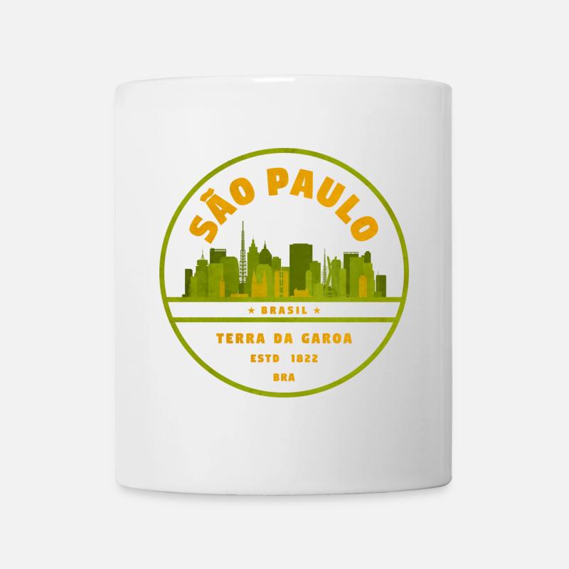 Sceau Sceau Vert de la Skyline de São Paulo - Mug blanc - blanc