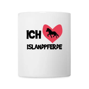 Herz Ich Liebe Pferde Statement Islandpferde - Tasse - Weiß - Vorne