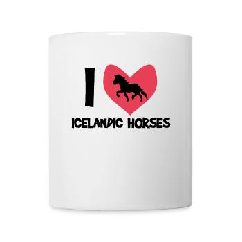 Islandpferde Ich Liebe Pferde Herz Statement - Tasse - Weiß - Vorne