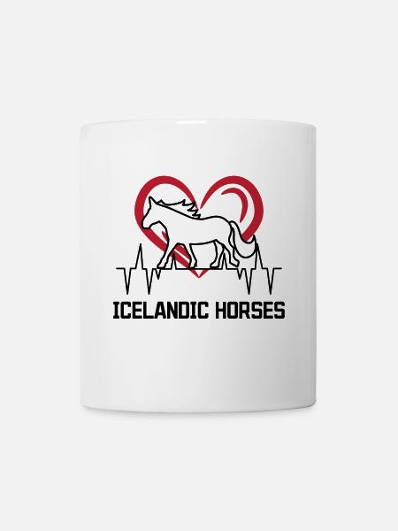 Chevaux islandais Coeur Chevaux Love Statement Horse Fan - Mug blanc - blanc