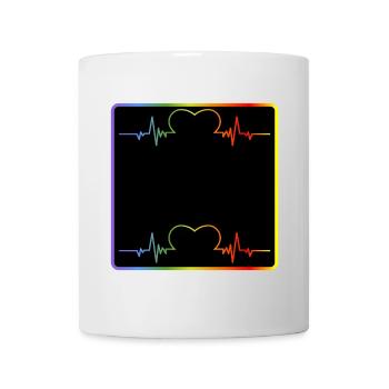 NAMENSSCHILD - SELBST GESTALTEN - REGENBOGENFARBEN - Tasse - Weiß - Vorne
