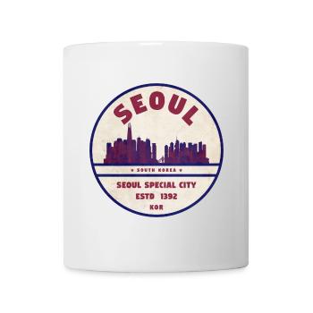 Seoul Skyline Vintage Badge - Tasse - Weiß - Vorne