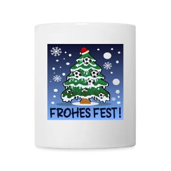 FROHES FEST - WEIHNACHTEN FUßBALL - Tasse - Weiß - Vorne