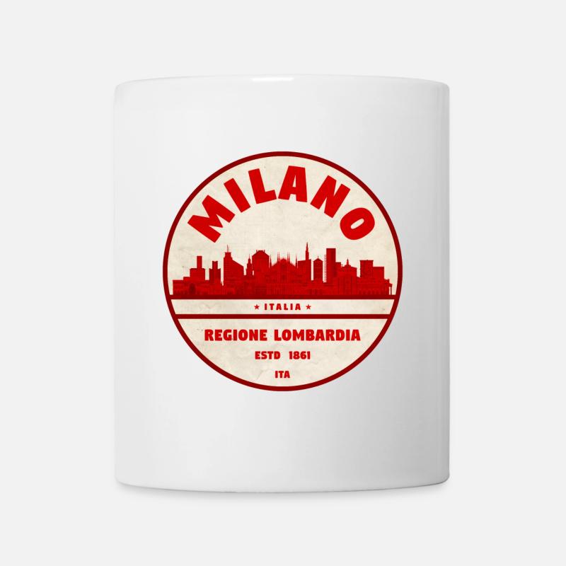 Milano Lombardia Retro Skyline - Tasse - Weiß