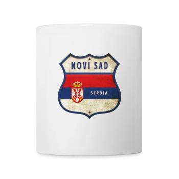 Novi Sad Serbien Wappen Flaggen Design - Tasse - Weiß - Vorne