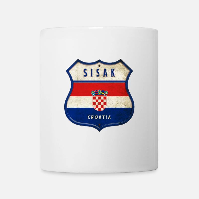 Sisak Kroatien Flaggen Wappen Design - Tasse - Weiß