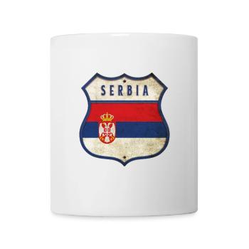 Serbien Wappen Flaggen Design - Tasse - Weiß - Vorne