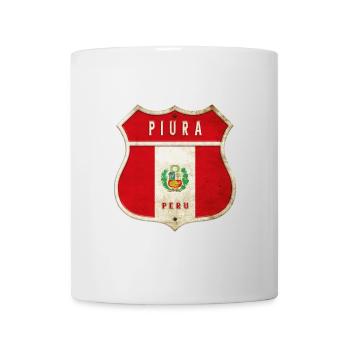 Piura Peru Wappen Flaggen Design - Tasse - Weiß - Vorne