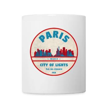 Paris City Lights Retro Badge - Mug - white - Front