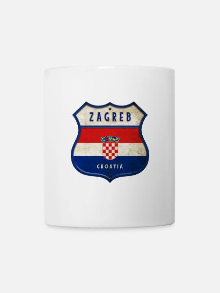 Zagreb Kroatien Flaggen Wappen Design - Tasse - Weiß