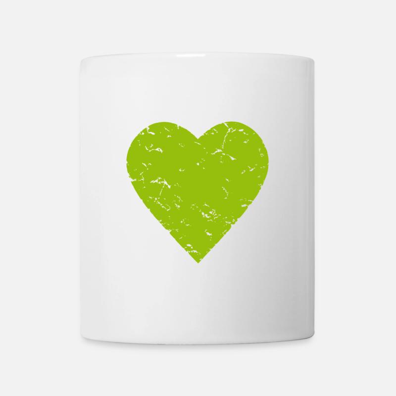 green heart - nature - hiking - used look - Mug - white