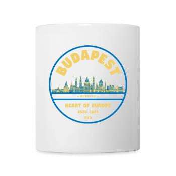 Budapest Skyline Emblem Heart of Europe - Mug - white - Front