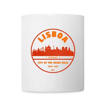 Lissabon Skyline Stempel - Tasse - Weiß - Vorne
