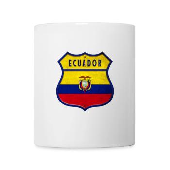 Ecuador Flaggen Wappen Design - Tasse - Weiß - Vorne