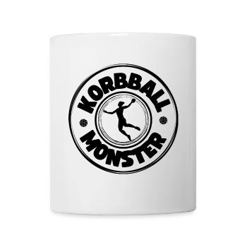 Korbball Monster (schwarze Schrift) - Tasse - Weiß - Vorne