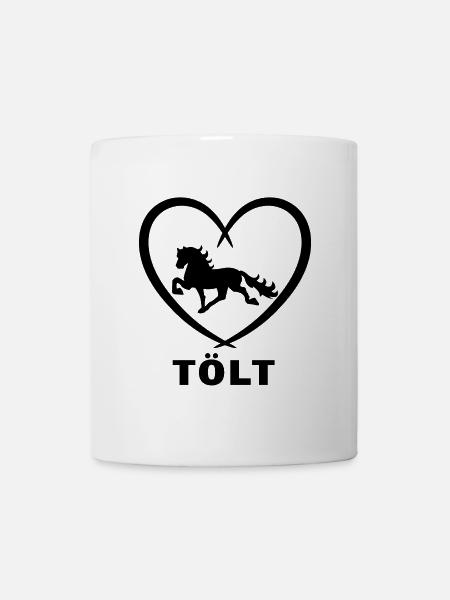 Herz Tölt Islandpferde Spruch Pferdeliebe Pferde - Tasse - Weiß