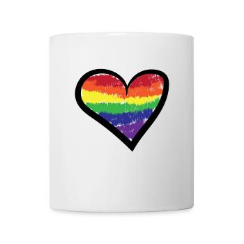 Rainbow Heart Bisexuel Lgbt Sexualité Gay - Mug blanc - blanc - Devant