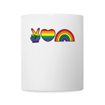 Regenbogen Herz Gleichberechtigung Lgbt Homo - Tasse - Weiß - Vorne