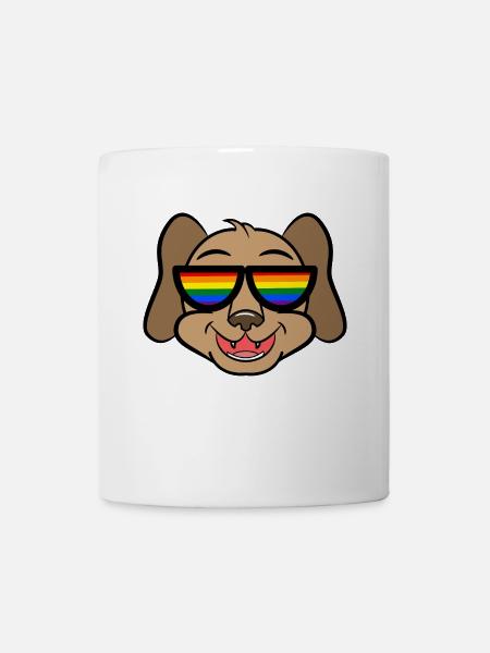 Cool Hund Lgbt Regenbogen Lesben Homosexuell - Tasse - Weiß